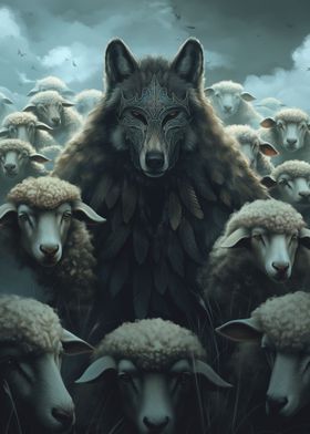 Wolf Mask Sheep Art