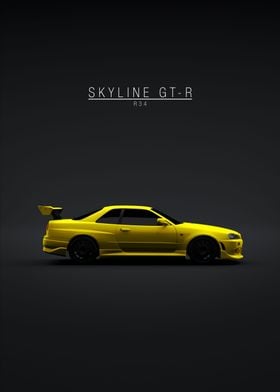 Nissan Skyline GTR R34 Yel