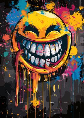 Colorful Smile Crazy Face