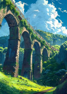 Bridge Train Landscape