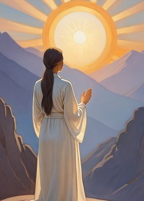 Sunrise Prayer in the Moun