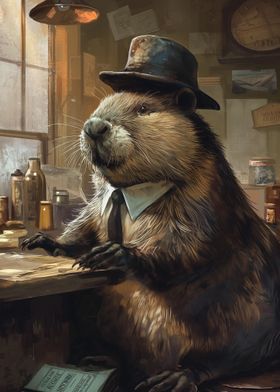 Funny Dressed Beaver Hat