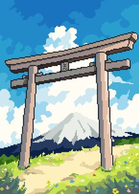 TORII GATE FUJIYAMA PIXEL