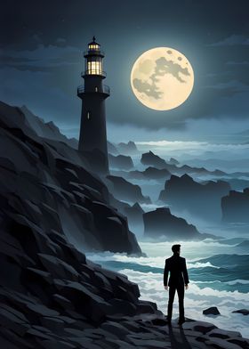 Lighthouse on the fullmoon