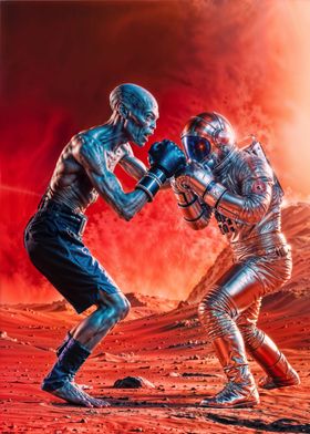 Alien Astronaut Boxing