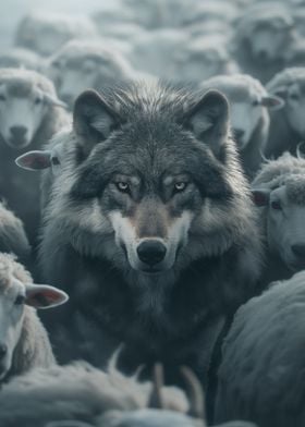 Gray Wolf Sheep Leader