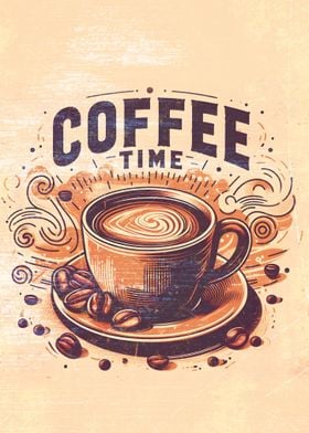 Coffee Time Vintage Poster