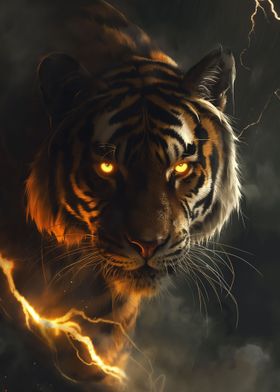 Fantasy Tiger Thunder Art