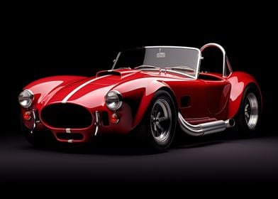 Red classic car AC Cobra