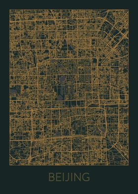 Beijing Gray Orange Map