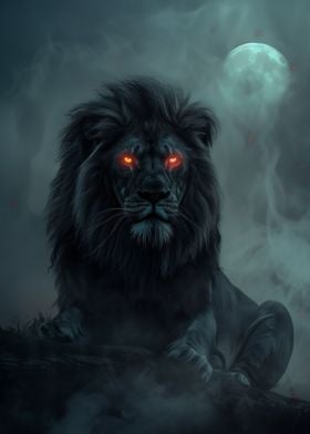 Lion Fantasy Dark Moon