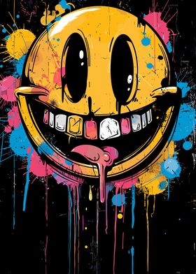 Crazy Colorful Smile Face