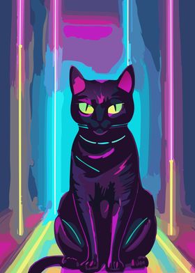 Neon Street Cat