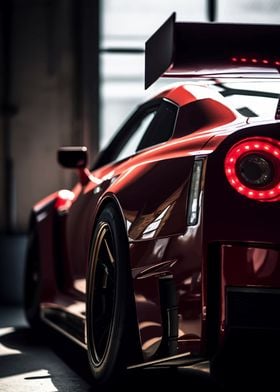 Nissan GTR in Red