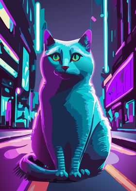 Neon Street Cat