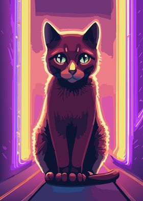 Neon Street Cat