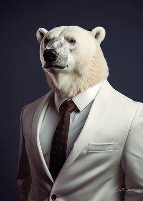 White Polar Bear Portrait
