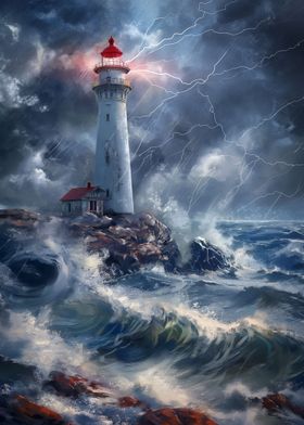 lighthouse in the storm