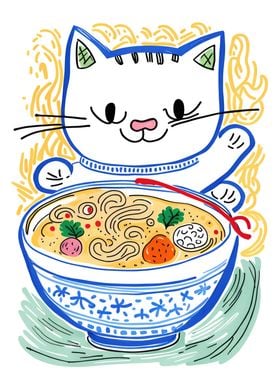 Ramen Cat Poster