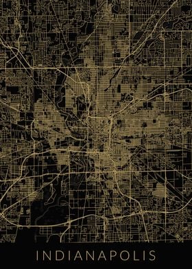 Indianapolis Map Black