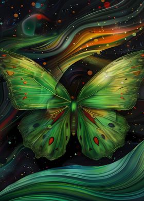 Cosmic Green Butterfly