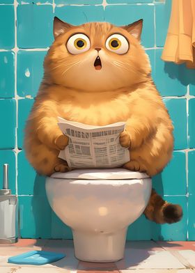 Toilet Cat Funny