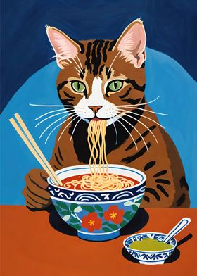 Ramen Cat Poster