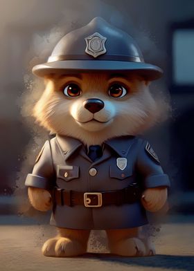 Cute wolf police