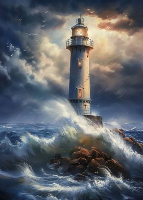 lighthouse in the storm