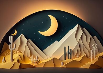 Paper Desert Crescent Moon