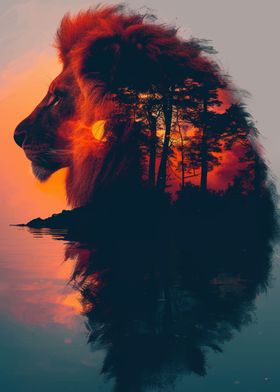 lion king head poster