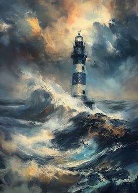 lighthouse in the storm