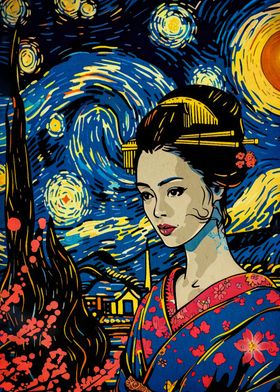 geisha japanese vangogh