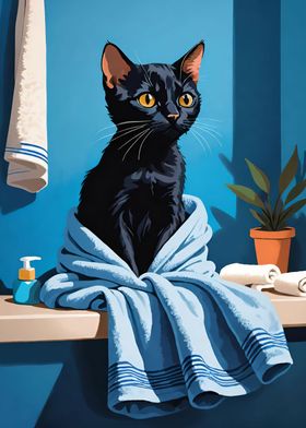 Bathroom Kitten Poster