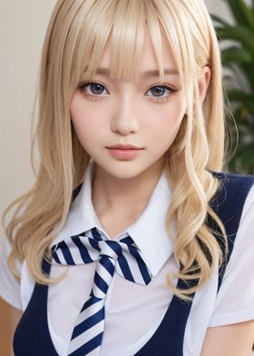 Japanese Blonde Hair Girl