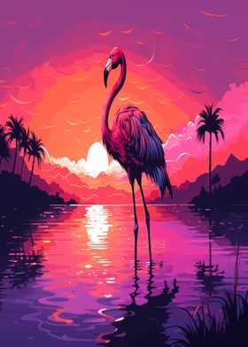 Flamingo in Lake