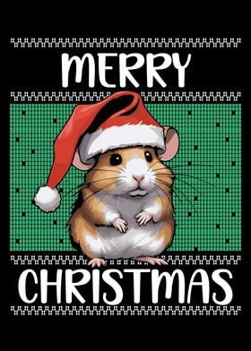 Cute santa hamster