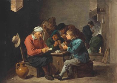 Peasants playing cards