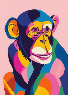 Chimpanzee Abstract Flat