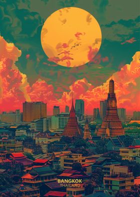 Sunset in Bangkok Thailand