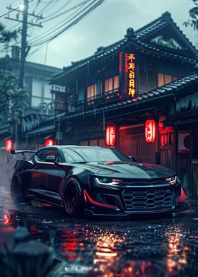 Black Red Neon Supercar