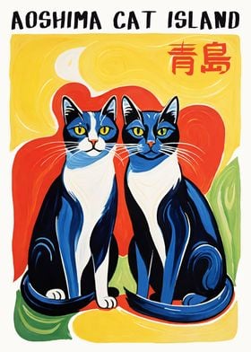 Aoshima Cat Island Poster