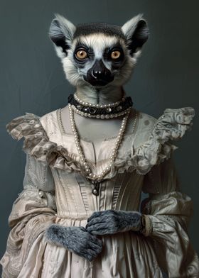 Lemur Dressed in Gown