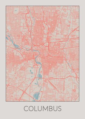 Columbus Vintage Map