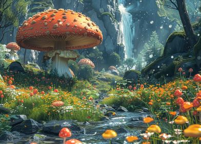 Fantasy mushroom forest