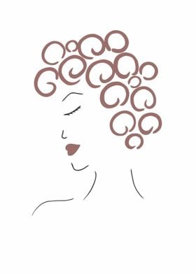 Woman with curly hair