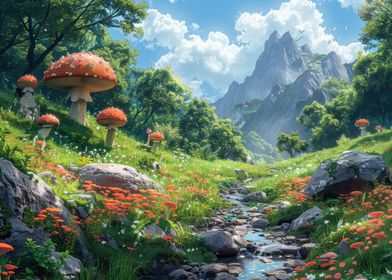 Fantasy mushroom forest