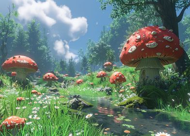 Fantasy mushroom forest