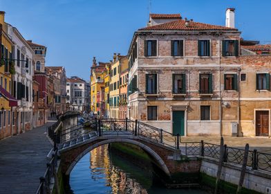 Venice Canal And Bridge