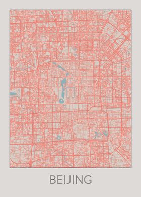 Beijing Vintage Map